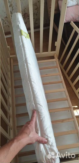 Детская кровать качалка с маятником и ящиком