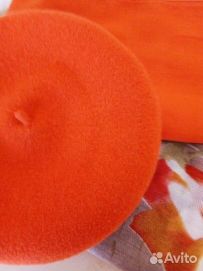 Комплект: Шапка + Снут. Берет с шарфом, платком