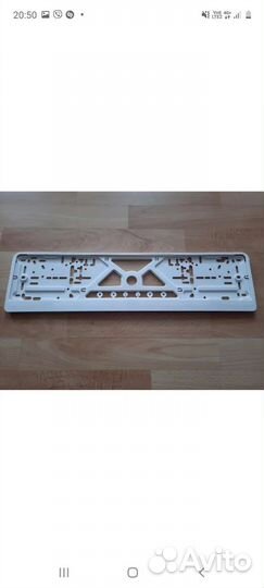 Рамка госномера белая глянец