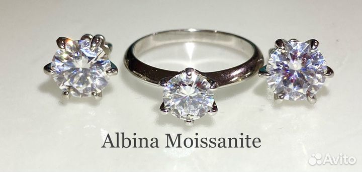 Комплект PT950 5ct винт.замок муассаниты