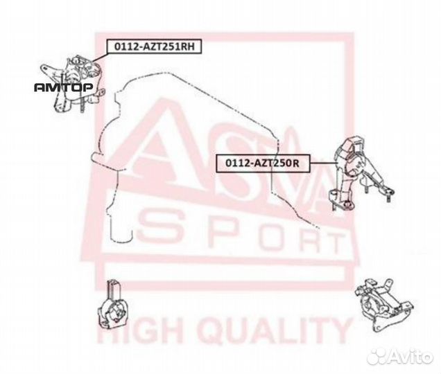Asva 0112AZT251RH Подушка двигателя прав