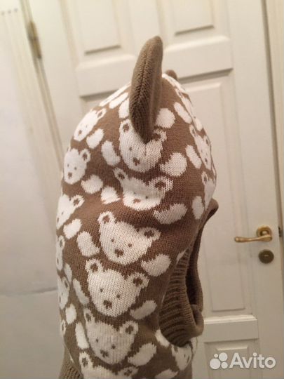 Шапка шлем теплый 6-18 мес