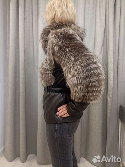 Куртка кожаная женская с мехом