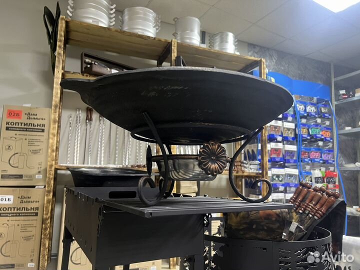 Садж сковорода 450 мм чугунный Комплект