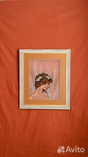 Картина вышитая на фатине