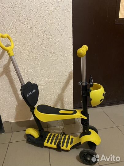 Самокат 3 в 1 с ручкой