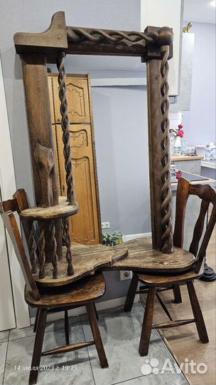 Винтажное зеркало из карельский березы