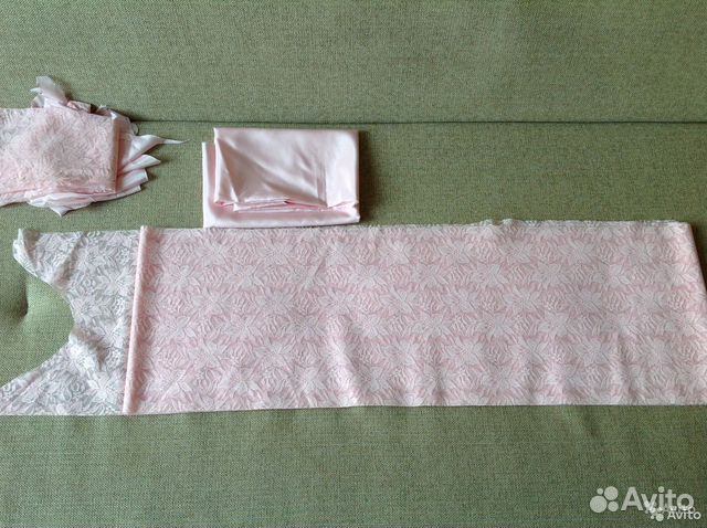 Отрезы гипюра и шелка 5,15 м