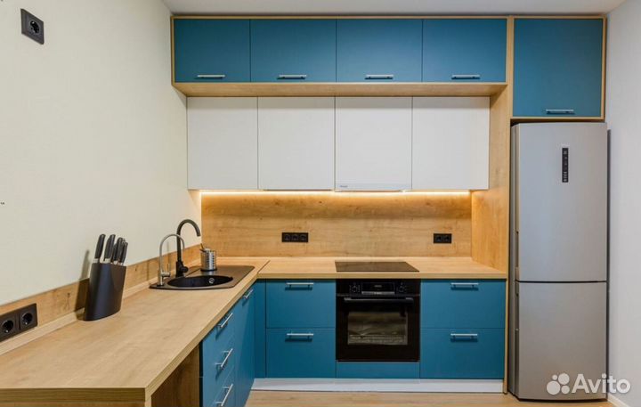 Кухня Голубая на заказ собственное производство