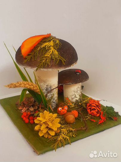 Поделка.Осенняя полянка с грибами. В сад/школу