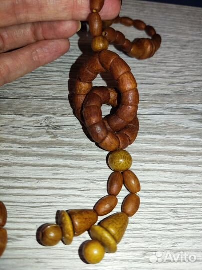 Бусы и Кольцо из дерева р 18