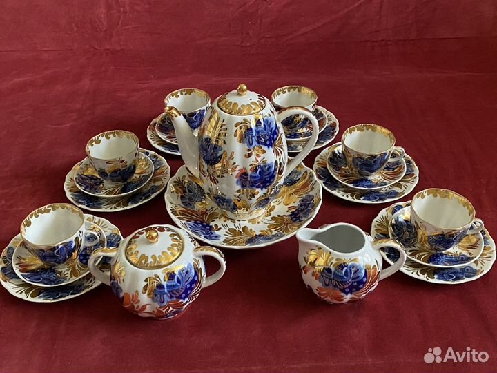 Чайно кофейный сервиз лфз. СССР. Райский сад