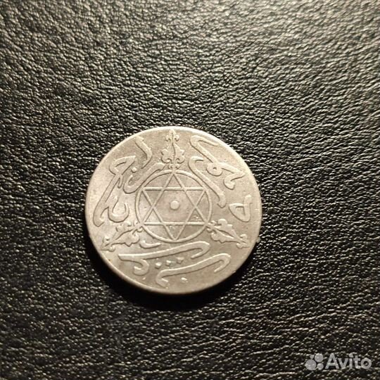 Серебро.Марокко 1дирхам1896года Мулай Абд аль-Азиз