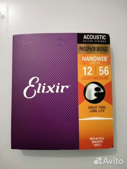 Elixir струны 12-56 фосфор - бронза для акустики