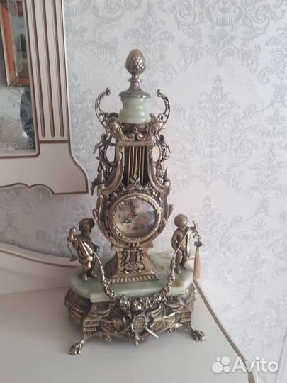 Подсвечник бронза, часы бронза