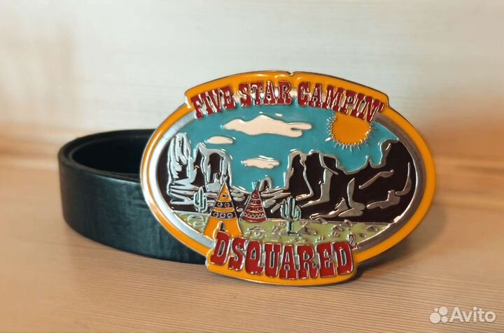 Ремень Dsquared2 с эмалированной пряжкой