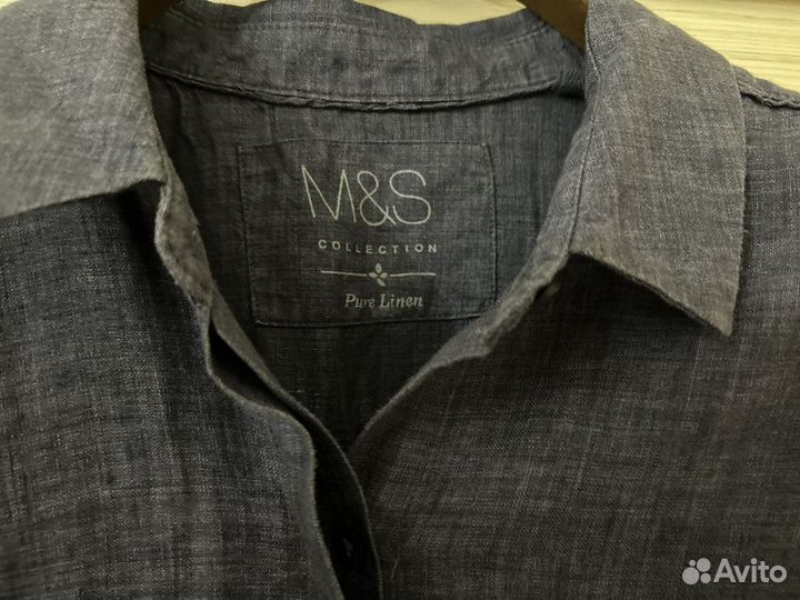 Льнаная рубашка мужская M&S (новая)