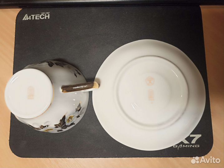 Кофейная пара Костяной фарфор. Рижский Ф. З. СССР