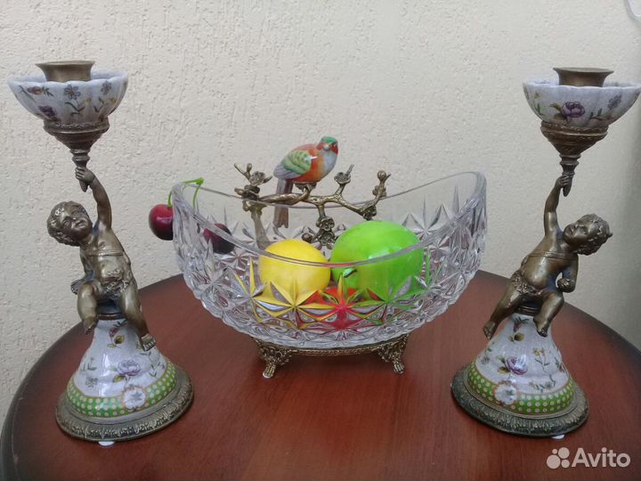 Подсвечники Канделябра Фарфор Бронза