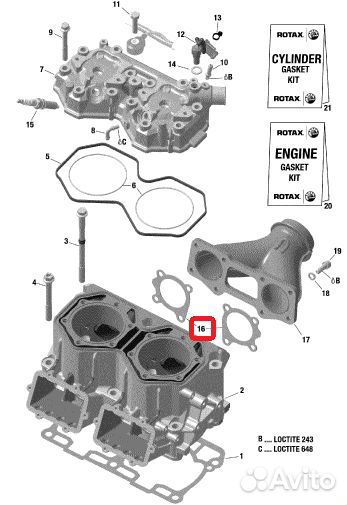 Прокладка Выхлопной Системы Для Ski Doo 420430486