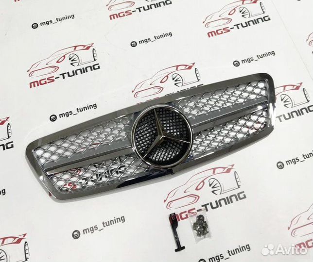 Решетка Mercedes С63 W203 полностью хром