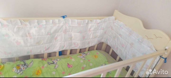 Балдахин, держатель, бортики+покрывало в кроватку