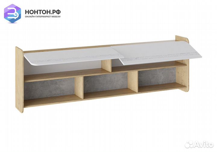 Шкаф навесной большой Мегаполис бунратти / белый с