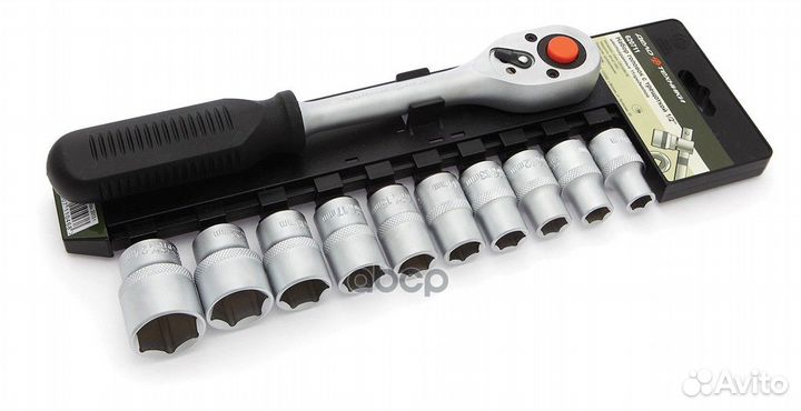 Набор головок 6-гр. с трещоткой 1/2 11 пр.(10 1