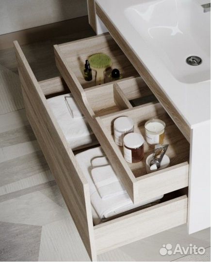 Тумба с раковиной Sancos SMART 80 дуб бард/белая