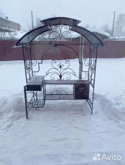 Мангал с печью под казан