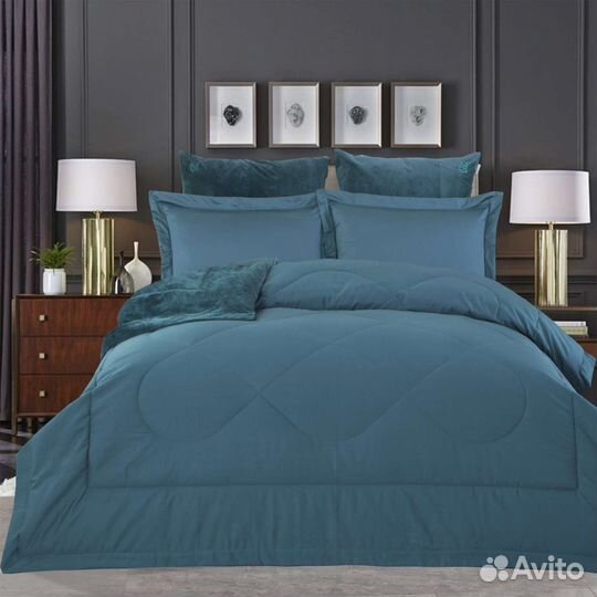 Постельное белье сатин-велюр с готовым одеялом