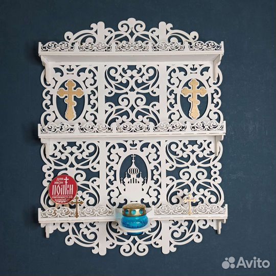 Полка для икон Иконостас Модель 24 Красный угол 1