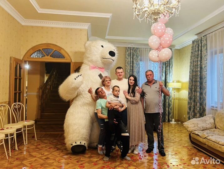 Белый мишка на поздравление