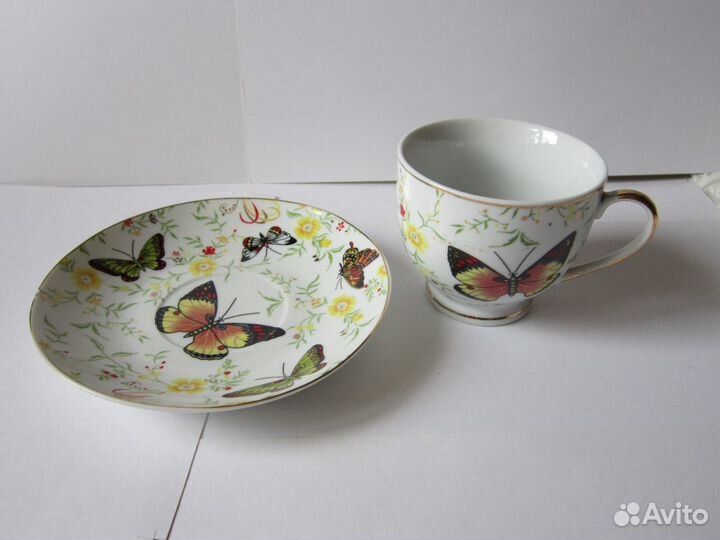 Чайная пара 4 шт. бабочки, yamasen gold collection