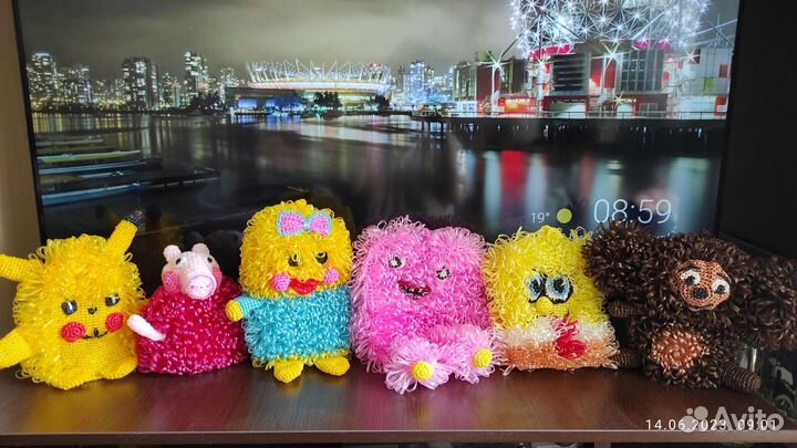 Мочалки ручной вязки.Мочалки- игрушки рукавички