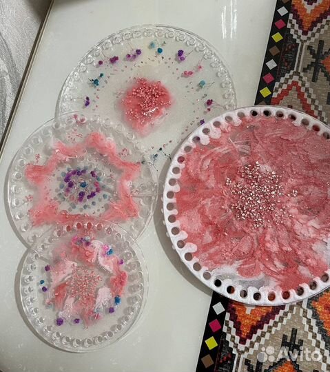 Донышки для вязания из эпоксидной смолы