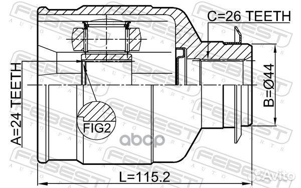 Шрус внутренний правый 24X44X26 hyundai IX35/TU
