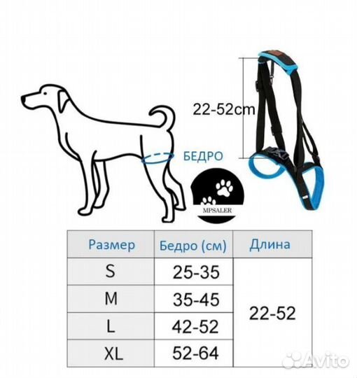 Ходунки для собак, поддержка задних лап