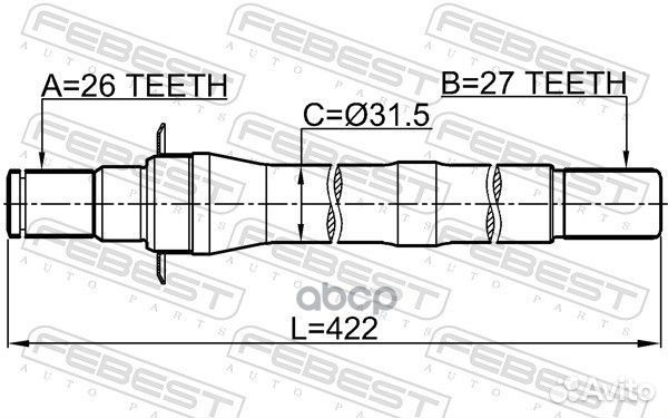 Полуось правая hyundai IX35/tucson 10 2009-2014