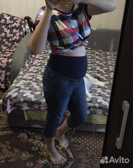 Джинсы капри для беременных