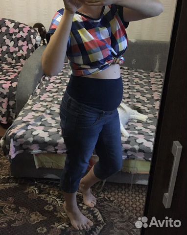 Джинсы капри для беременных