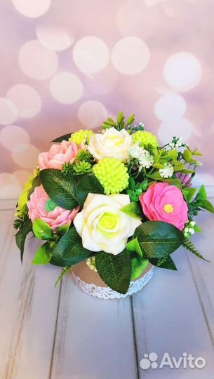 Подарок Букет цветов из мыла ручной работы