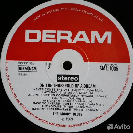 The Moody Blues – On The Threshold Of A Dream LP