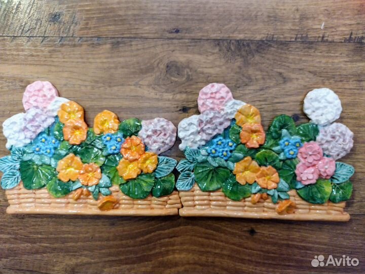 Настурции и гортензии. Декор керамический