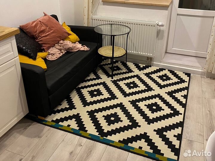 Ковер IKEA черный с белым ромб