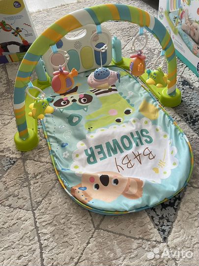 Детские качели шезлонг дуга на коляску коврик