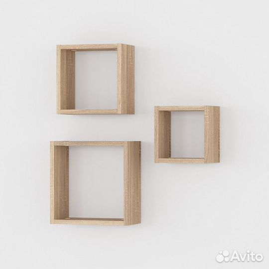 Полка настенная, комплект из трёх штук