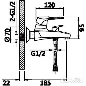 164031 Смеситель од. для ванны кор. ViEiR (10/1шт)
