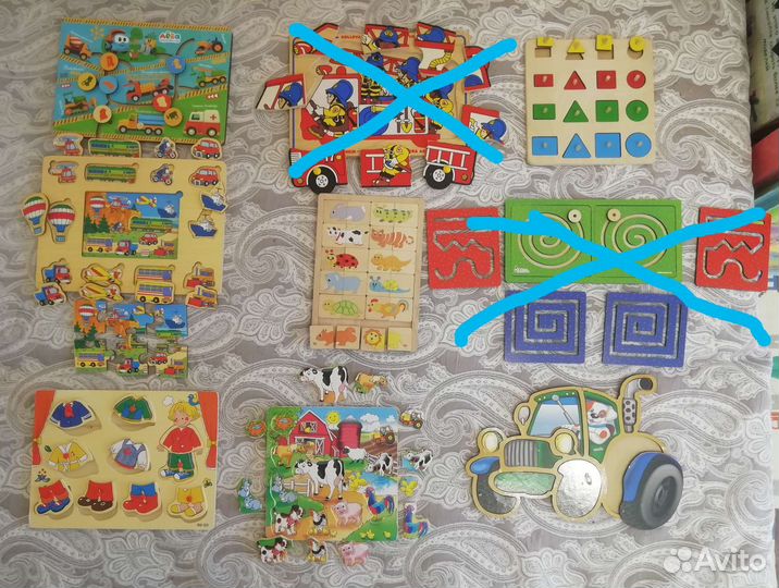 Развивающие игрушки, деревянные вкладыши