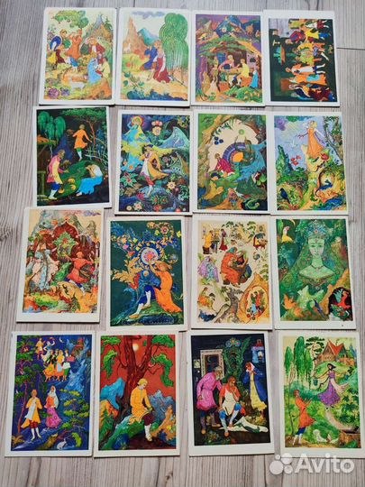 Набор открыток 16 шт СССР Каменный цветок